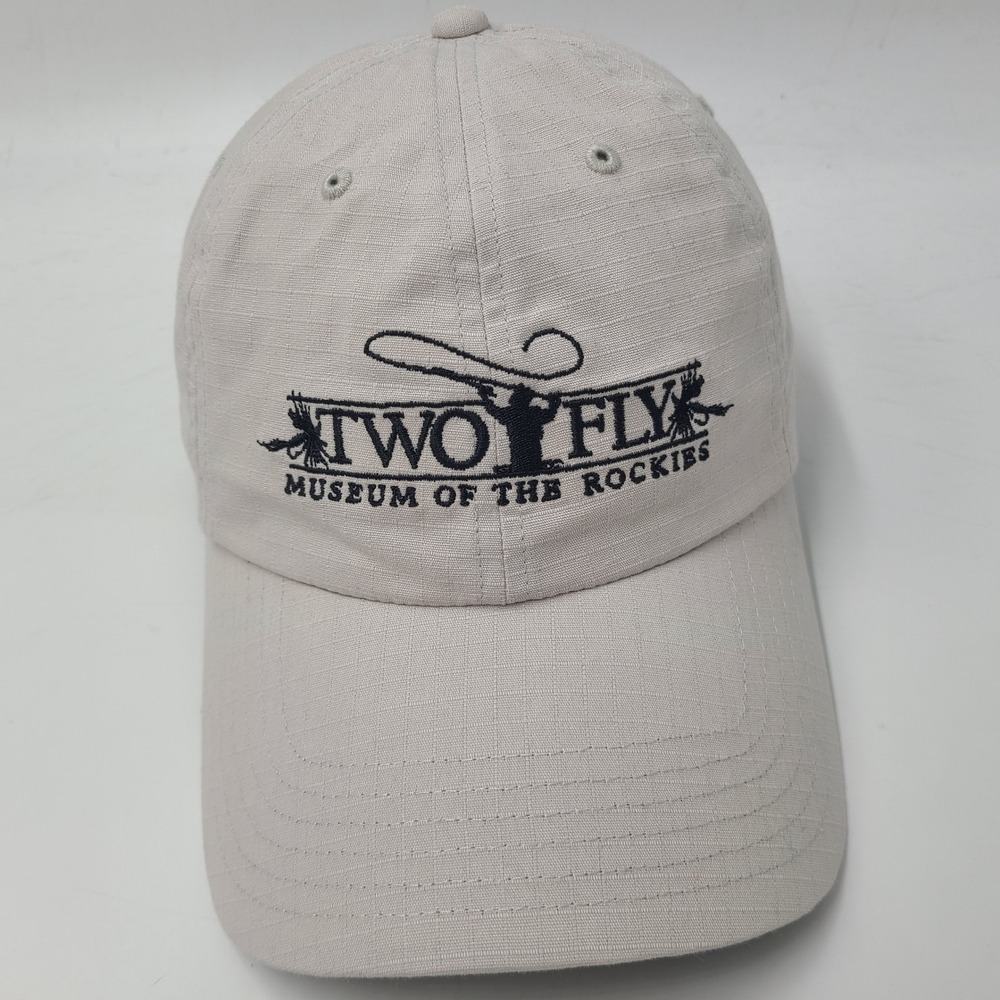 Simms Hat Snapback Gray Two Fly Museum of the Rockies Fishing Logo Ripstop Men